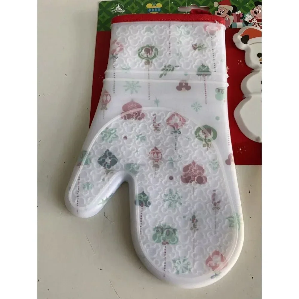 Disney Parks Christmas Holiday‎ Mickey Snowman Silicone Oven Mitt & Spatula Set